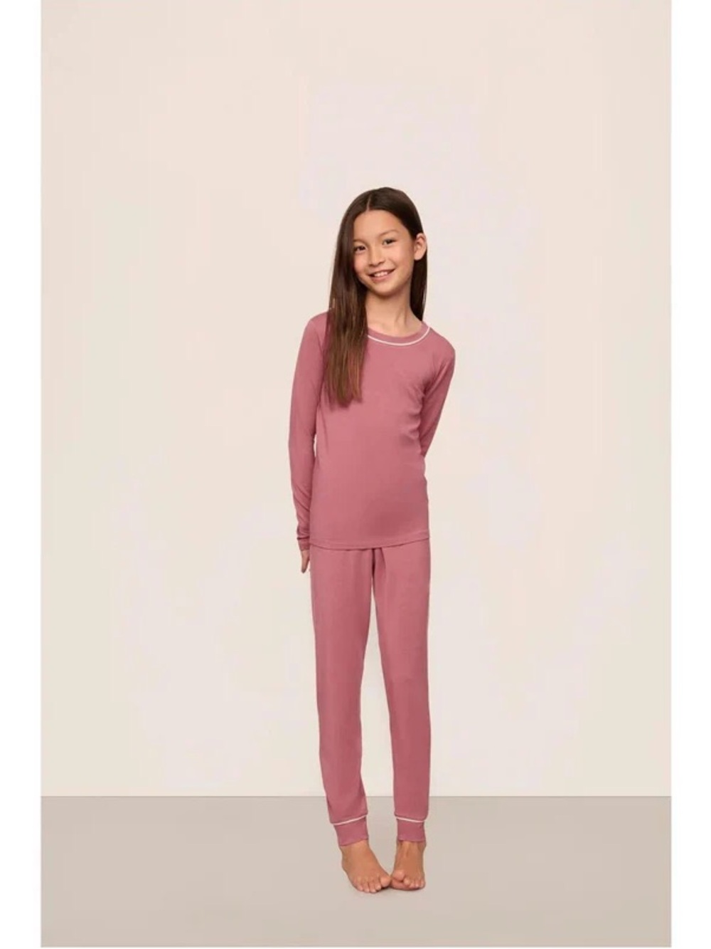 Eberjay Kids TENCEL™ Modal Unisex Long PJ Set, pink
